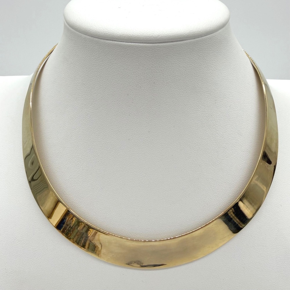 Robert Lee Morris RLM Soho Gold Tone Collar Necklace Modernist Statement